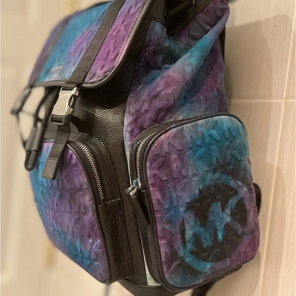 Authentic Michael kors embossed Denim Utility Cooper Men’s Backpack GalaxyColors - Picture 3 of 11